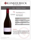 2014 Klinker Brick Farrah Syrah Sell Sheet